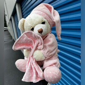 Aurora Baby Plush Pink Bedtime Bear Stuffed Animal 12” Soothing Lovey Lullaby
